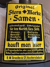 Emailschild Stern Marke  Aschersleben Emailleschild  Email Schild Emaille Schild