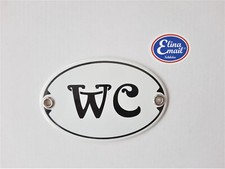 "WC" - Emailleschild Emailschild Hinweisschild Jugendstil 10,5 x 7 cm; Nr. 1135