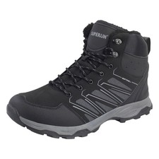 Herren Outdoor Stiefel Übergröße Warm Gefütterte Wanderschuhe Schwarz Gr.47 SALE