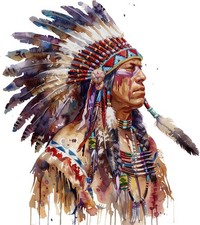 Indian headdress sticker 9x9