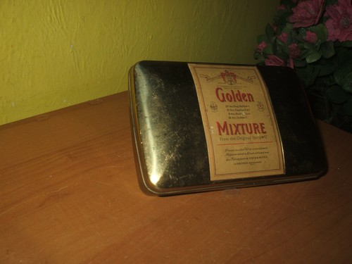 Blechdose tabakdose golden - blechdose,