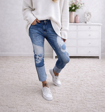 S Jeans Hose mit GLITZER Skull