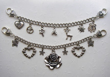 Oktoberfest Charivari Kette Lederhose Dirndlschmuck Herz Rose 20 cm Wasen Massiv