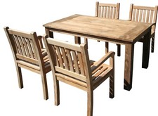Garten Essgruppe Gartenmöbel Set Teak Möbel Garnitur Massivholz Teak Tisch Stuhl