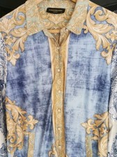 NEU! Designerbluse Schiffhauer München Bluse 38 M Hellblau Gold 120 € Tunika