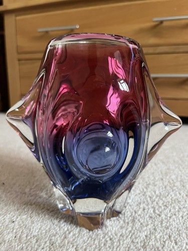 Rosa lila kunstglas vase - kunstglas,