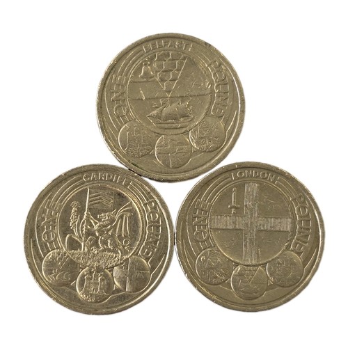 Round pound coins - round,