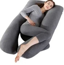 Seitenschläferkissen mit Bezug,U-förmiges Schwangerschaftskissen 70 x 145 cm