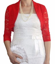 BOLERO BRAUTSTOLA BLAZER ÄRMEL AUS SPITZE -  VIELE FARBEN ART; NEU AK 