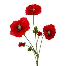 Künstlicher mohn 64cm - mohn, rot