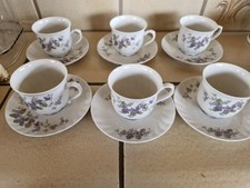 5 Stück Kaffeetassen und Untertasse Seltmann Weiden Regina Veilchen