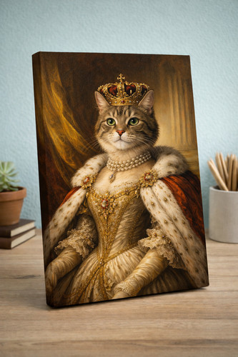 Katze als königin portrait - königin,