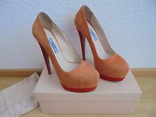 Prada Wildleder Plateau Sky Heels NP: 850€ OVP Tasche High Heels Pumps Schuhe 37