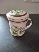 Teetasse mit Sieb Deckel Mentha pip. Becher Keramik 200 ml f. losen Tee