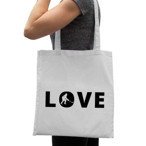 Love eishockey baumwolltasche - eishockey,