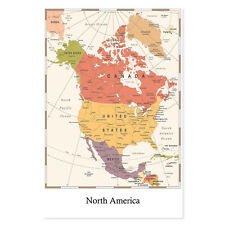 Postereck - 4136 - Nordamerika: Karte, Kanada, USA & Details Wanddeko Bilder