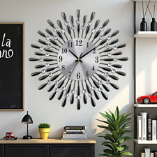 15 Zoll Modern Wanduhr Silber Metall leise Quarz Wanduhr mit arabischen Ziffern