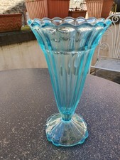 Vase Glas türkisblau Val