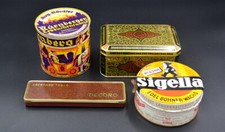 Konvolut 4 Blechdosen Reklame Werbung Faber Nürnberger Lebkuchen Sigella Teedose