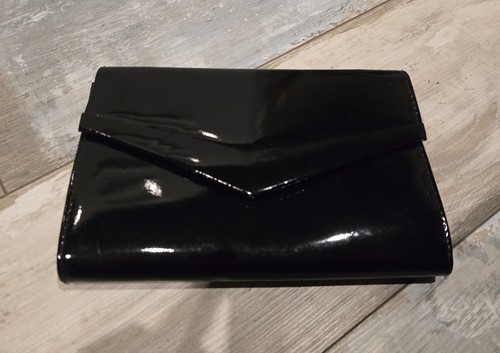 Handtasche schwarz lack - schwarz, clutch