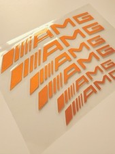6x AMG Bremssattel Sticker Aufkleber hitzebeständig - gelb gold
