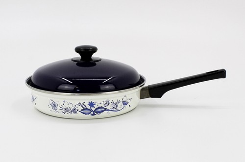 Ddr emaille pfanne mit deckel - emaille,