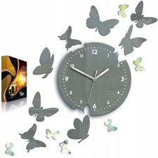 Wanduhr modern leise grau