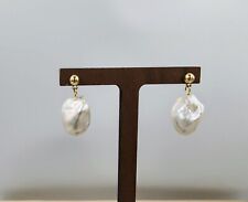 Echte 15-17mm Natürlich Weiß Süßwasser Barock Perle Ohrringe