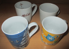 4 Tassen Kaffe Tee Becher Humpen Sammlung Keramik Porzellan Marken