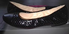 Damen Ballerina schwarz, Kennel & Schmenger, Calf/Cobra Brush, Gr. 40, 1 x getr.