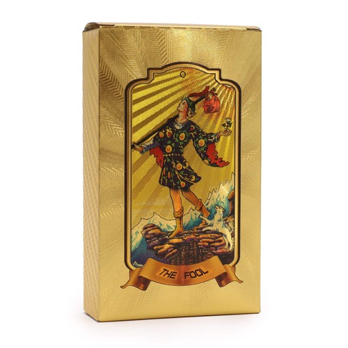 Goldenes tarotkarten set mit - goldenes,