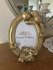 Bilderrahmen 10x15 cm Fotorahmen Oval Vogel Blüten Rahmen Antik Gold Antik 989