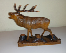 1920er - Hirsch aus Holz, geschnitzt, sehr guter Zustand, Erzgebirge