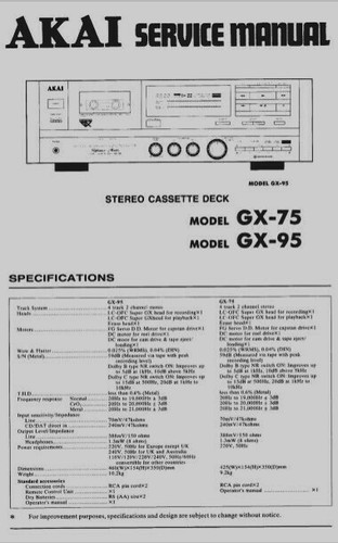 Akai 95 service - gx-75,