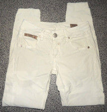 Damen Stoffhose Creme Samtoptik Touch Cropped W26 Herrlicher