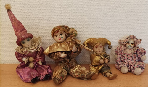 Harlekin puppe porzellan - puppe,