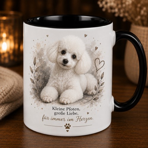 Tasse keramik pudel hund mit - tasse,