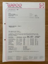 WECO Feuerwerk 1991 Jugendfrei Sortiment Klasse 1 Brief 2DIN A4 Rarität Original