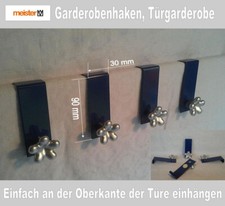 4 Türhaken Türhänger Garderobenhaken Kleiderhaken Türgarderobe Küche Haken