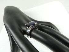 925er Silberring mit Blaufluss Stein RG 54