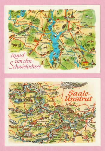 Ddr landkartenmotiv - ddr, 2x