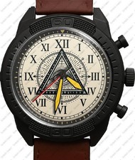 Illuminati Freimaurer Schöne Armee Stil Lederarmband Armbanduhr