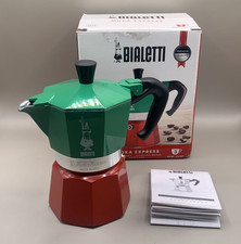 Bialetti Moka Express Tricolore Herdplatte Kaffee 3 Tassen Espressomaschine Italien sehr guter Zustand