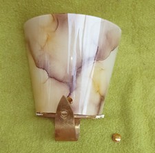 Lampe Wandlampe Hängelampe Metall Messing Glas Retro Landhaus Handarbeit