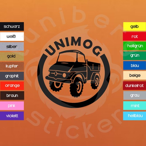 Auto aufkleber unimog 406 - "unimog, 406"