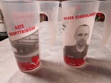 FC ST.PAULI 2x Alte Stadium Becher Alte Haupttribüne,Kulttrainer  H.Stanislawski