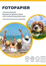 50Blatt Fotopapier A4 240g/m² glänzend + matt / beidseitig bedruckbar wasserfest