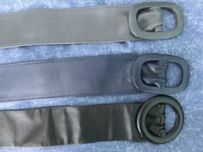 3 x Ledergürtel 6 cm breit blau schwarz grau 85 cm 90 cm 95 cm VINTAGE Leder