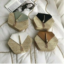 Hexagon stroh tasche - hexagon,