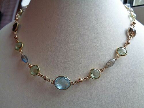 Edelstein kette mit blautopas - edelstein,